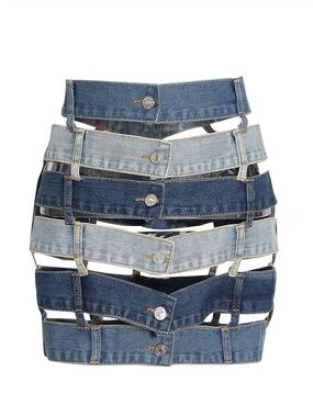 Zcrave patchwork denim skirt NWT